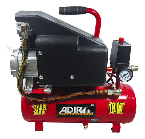 Compresor Eléctrico Lubricado 2hp 10 Lts Adir 201 Rojo