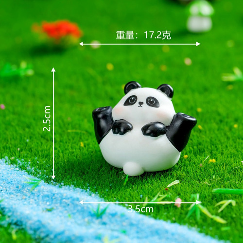 4pzs Mini Adornos De Panda Gigante Resina Escritorio/jardín