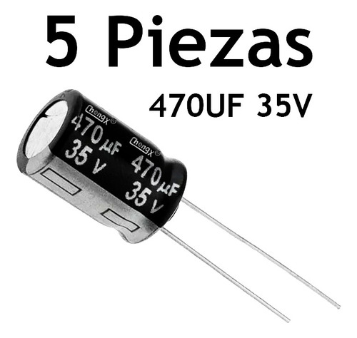 Pack De 5 Piezas Condensador Electrolitico 470 Uf 35 V