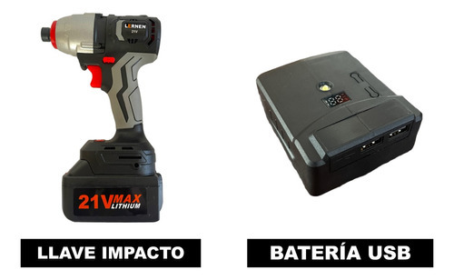 Imagen 7 de 8 de Combo Taladro + Herramientas Eléctricas 10 En 1 + 2 Baterías Color Gris