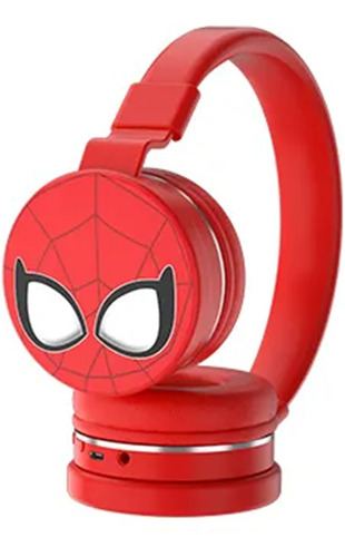 Audífonos Spiderman Inalámbricos Bluetooth 5.1 Hombre Araña Color Rojo Color de la luz Azul
