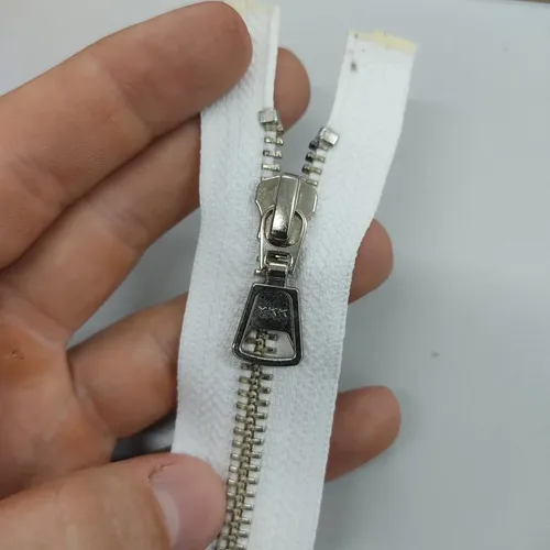 01 Un Zíper 65cm Ykk Metal Prata Separável Destacável #5
