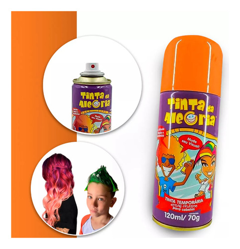 Tinta Spray Temporaria Infantil Cores Vibrante Para Carnaval Cor Prateado