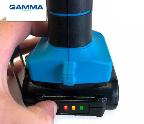 Imagen 3 de 7 de Taladro percutor atornillador inalámbrico de 13mm Gamma G12301 21V + accesorios con maletín de transporte 110V/220V