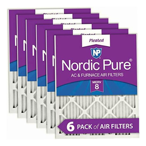 Nordic Pure 10x24x1m8 6 Merv 8 Pleated Ac Furnace Air