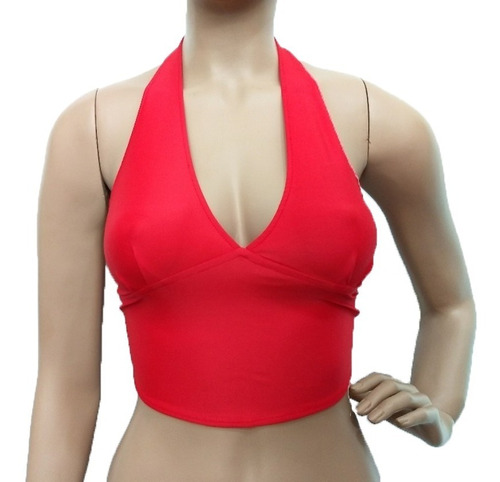 Top De Lycra Con Escote V Eden 237 Rojo - Fun*