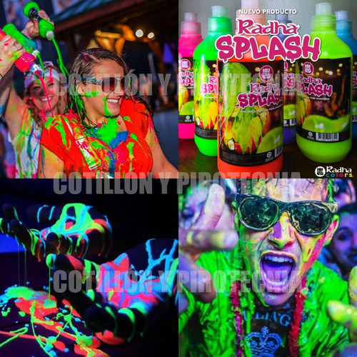 Imagen 3 de 10 de Lluvia De Pintura Fluo Guerra De Pinturas X 6 Pomos De 500cc