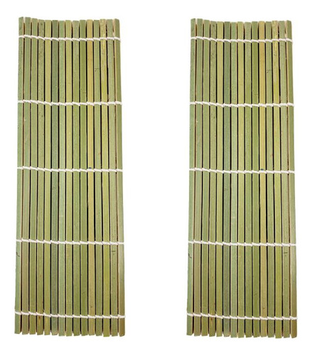 Esteira Sushi Mat Sudare Bambu Formato Quadrado Kit 2un