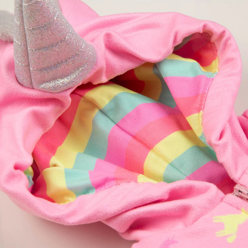 Imagen 7 de 9 de Disfraz Unicornio Bebe Niña Rosado Alta Calidad 3 Piezas