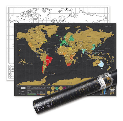 Mapa Para Raspar Scratch Map Deluxe Edition 42x30cm Raspable