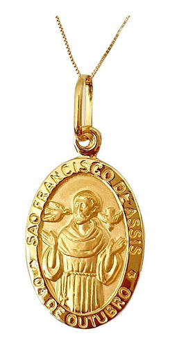 Pingente São Francisco De Assis Em Ouro 18k (cod38y)