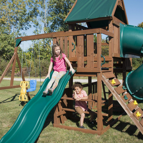 Juego Casa Club Para Niños Resbaladilla Tobogan Columpio Msi