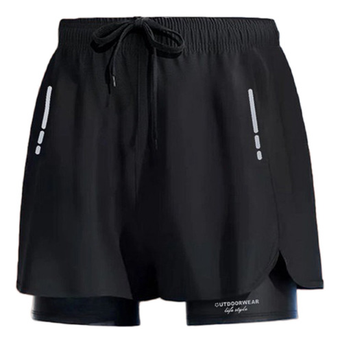 Gimnasio Short Con Licra Deportiva 2 En 1 Hombre Correr 