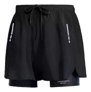 Gimnasio Short Con Licra Deportiva 2 En 1 Hombre Correr