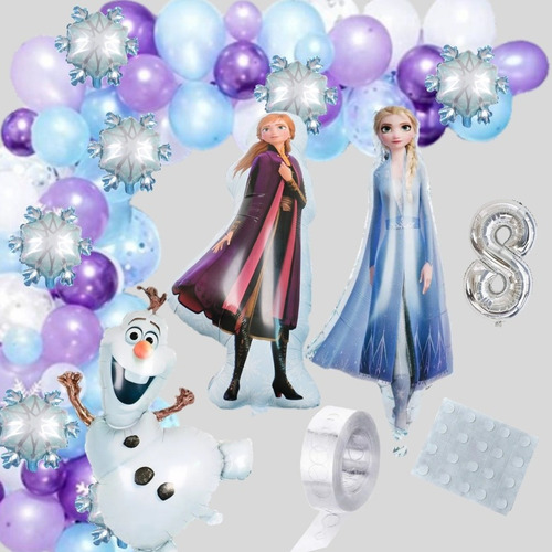 Pack De Globos De Frozen, Elsa, Ana Y Olaf, 64 Piezas 