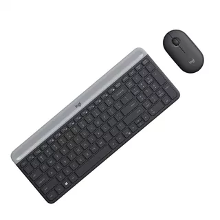 Kit de teclado y mouse inalámbrico Logitech MK470 Español de color negro