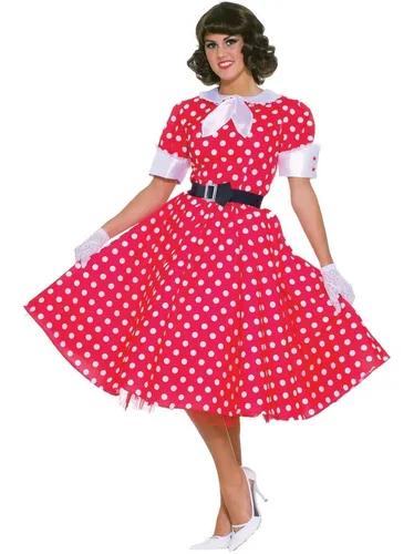 Disfraz De Vestido A os 50 Para Mujer Talla nica 8 14 Env o gratis