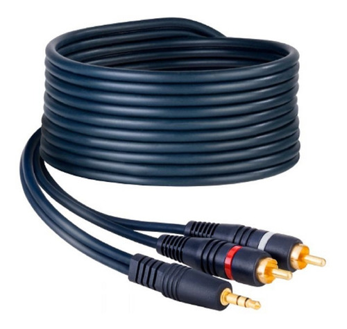 3 Cables Uso Rudo Auxiliar 3.5 Mm A 2 Rca 1.8 Metros