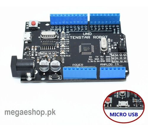 Arduino Uno R3 Atmega328p-au Black Edition S/c