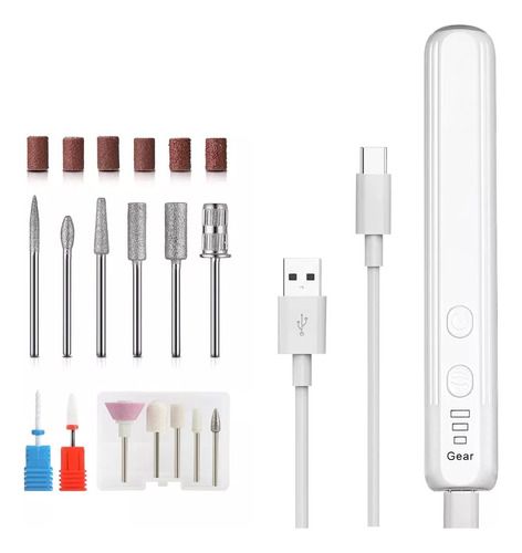 Kit Pulidor De Uñas Eléctrico Recargable