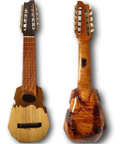 Charango Peruano Tallado Mod Kjarkas Con Funda Y 02 Uñitas