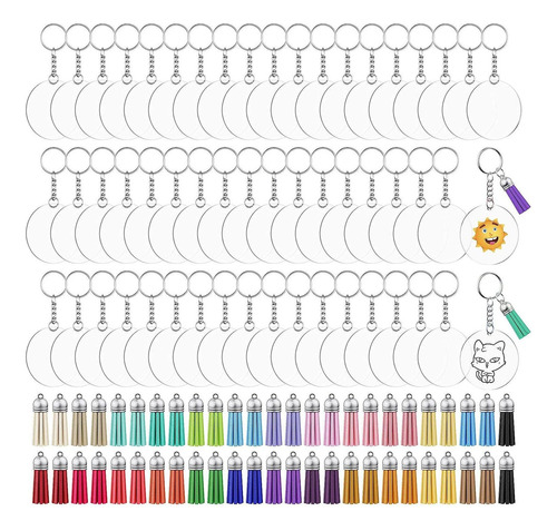 Llaveros Acrílicos Blanco  200 Kits De Llaveros Acríl...