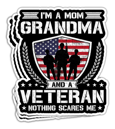 Calcomanías Con Texto En Inglés  I'm A Mom Grandma And A Vet