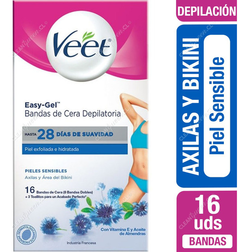Veet Depilación Banda Axila & Bikini Piel Sensible 16unid