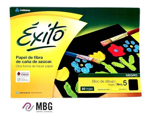 Bloc De Dibujo Éxito Nº5 20 Hojas Color Negro