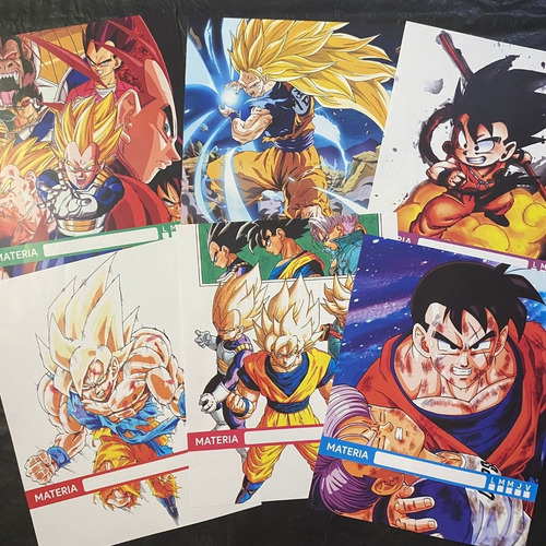 Imagen 2 de 4 de Caratulas Materias Escolares Anime Dragon Ball X6 - Animeras