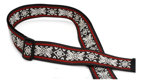 Ernie Ball 4669 Tahali Jacquard Strap Jackblack Red Guitarra
