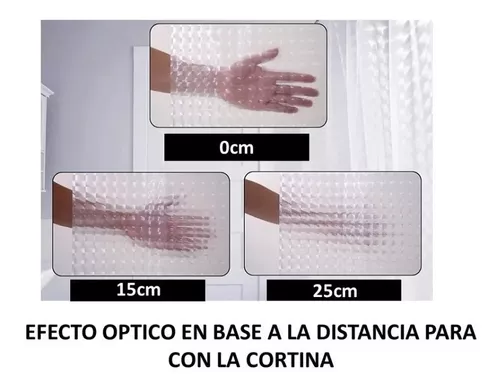 Cortina De Baño Óptica 3 D Tridimensional Transparente