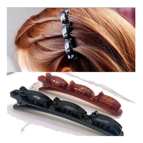 Set De 2 Hebillas Con Clips Para Peinados Torzadas Trenzas 