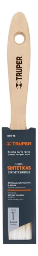 Brocha Cerdas Sintéticas,mango De Madera, Corte Recto, 1