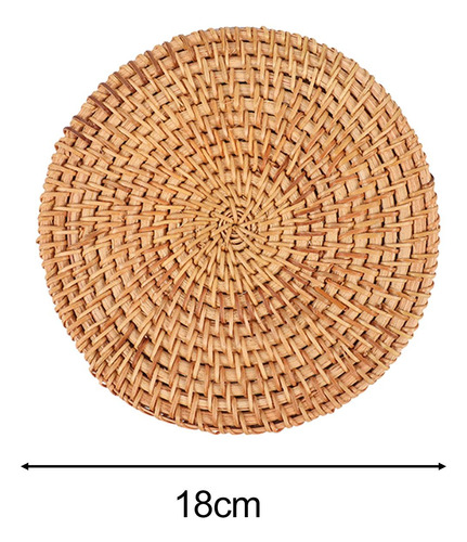 Esteiras Redondas De Vime Para Pratos De Cozinha, 18cm