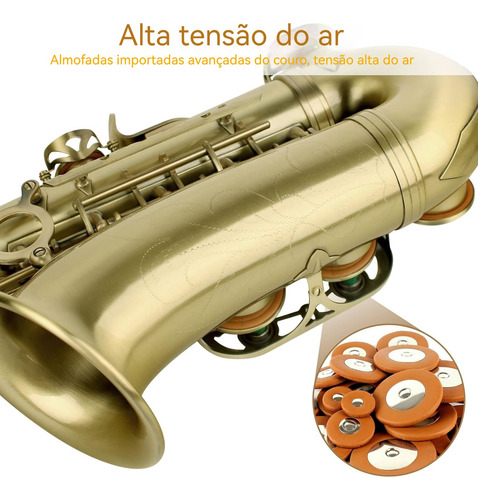Sax Alto Vedo Dourado Completo Com Estojo Boquilha Amarelo