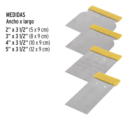 Juego De 4 Cuñas Con Mango De Plástico Pretul