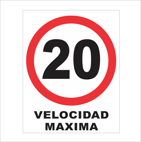Cartel Chapa Velocidad Maxima 22x28 Cm Señaletica C-02-047