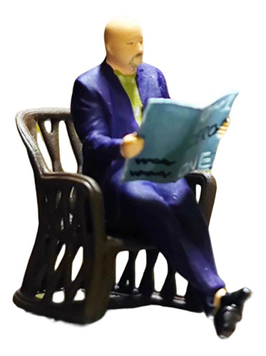 1/64 Figura De Lectura Modelo Tren Hombre Con Libro