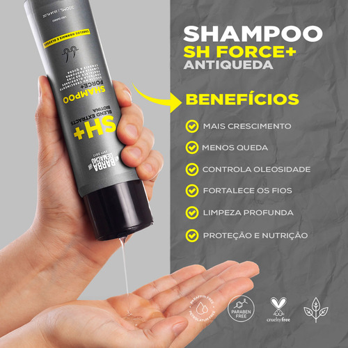Kit Xampu Antiqueda Force+ E Pomada Holy Sheep Efeito Matte