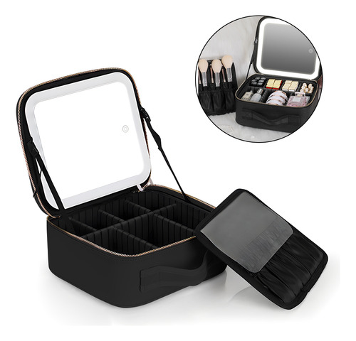 Bolsa De Maquillaje Con Soporte Para Brochas Y Separadores D