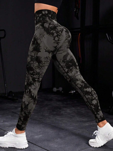 Leggins Deportivos Tie Dye Push Up Tiro Alto Gimnasio