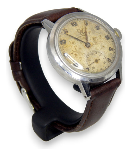 Reloj Omega 30t2 32 Mm Sub Segundos Acero Años 40 Marrón Oscuro Plateado Beige (Usado)