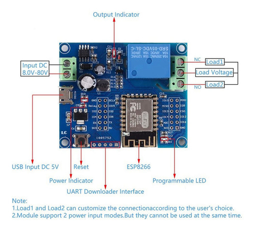 Módulo Controlador De Relé Wifi 10x, Cable Esp8266 De 5 V, 8