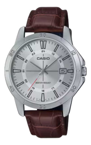 Relógio De Pulso Casio Masculino Prateado Mtp-v004l-7cudf Cor Prata - Mtp-V004l-7Cudf