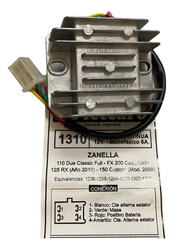 Regulador De Voltaje Cuatri Zanella Fx 200 - Pietcard 1310