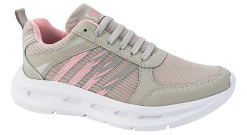 Zapato Confort Tenis Urbano Agujeta Shosh Gris Mujer 783