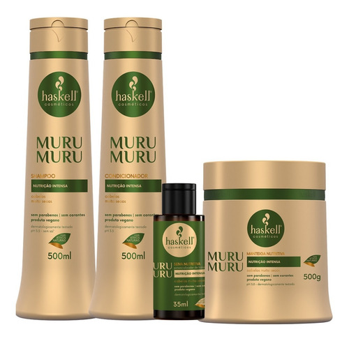 Haskell Murumuru Shampoo Condic Manteiga 500ml + Seiva 40ml