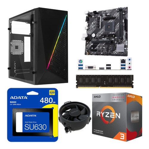 Computadora Ryzen 3200g 8gb Ram 480gb Ssd Graficos Wifi