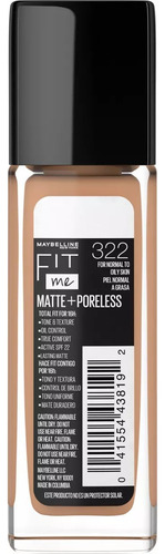 Base De Maquillaje Maybelline Fit Me Fps 22 Matte Tono 322 328 Warm Honey